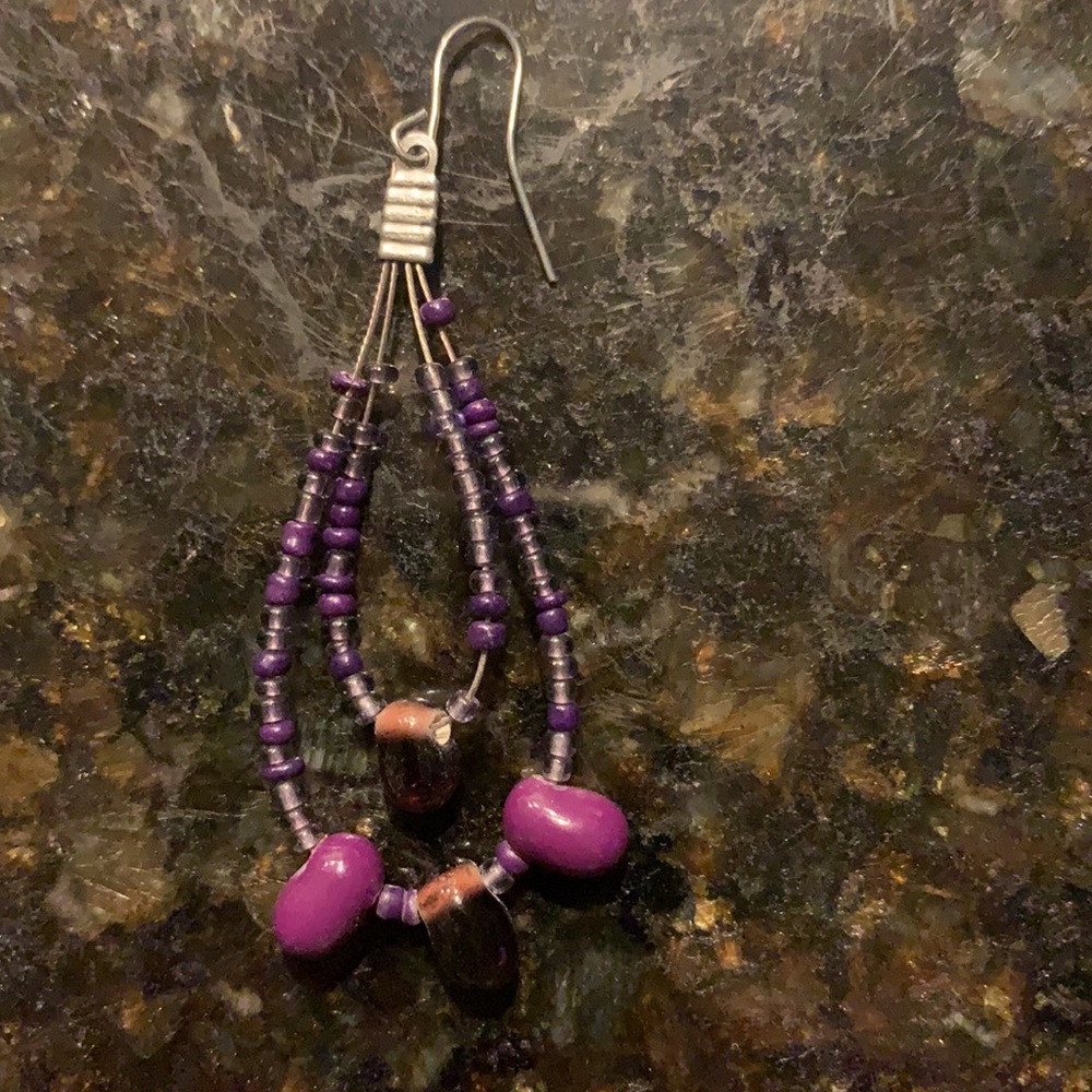Beautiful purple hanging earrings - fashion jewelry!